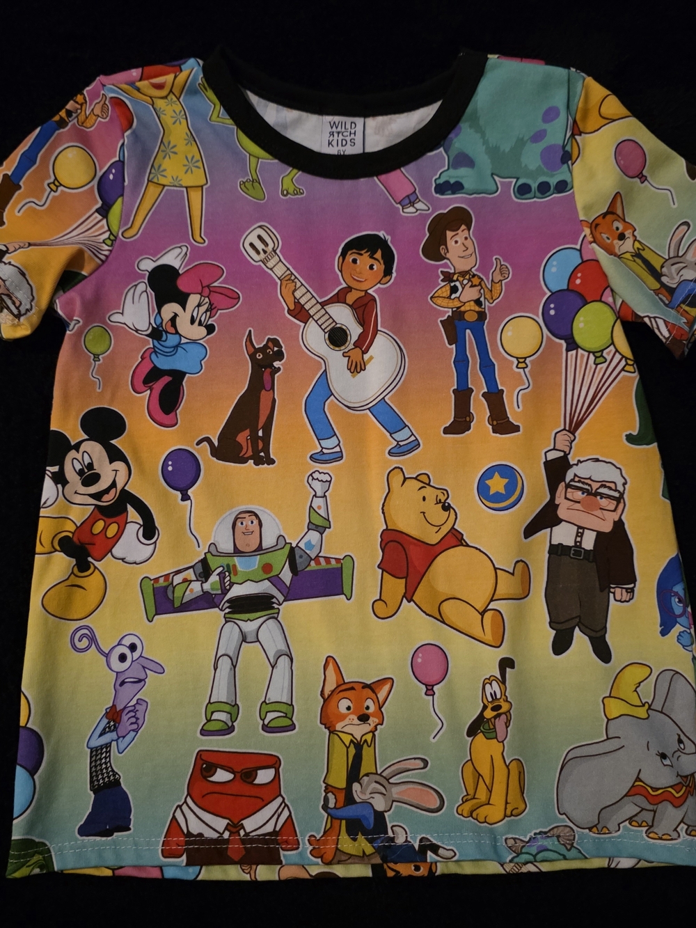 Rainbow Disney Pixar Characters Kids Tee